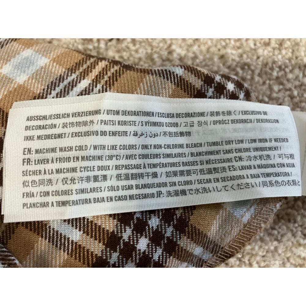 Hollister High-Rise Baggy Plaid Pants Brown Blue Wide Leg Trousers W25 Size 1R - Picture 6 of 6